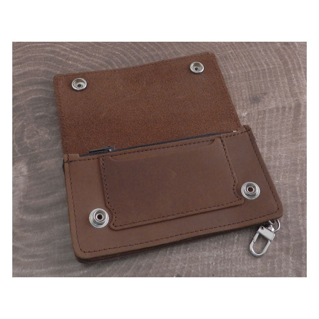 Vintage Brown Leather Biker Wallet