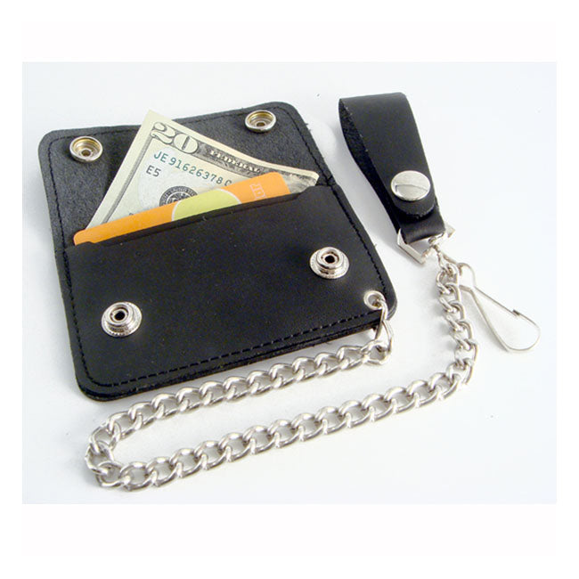 Black Leather Biker Chain Wallet Jr.