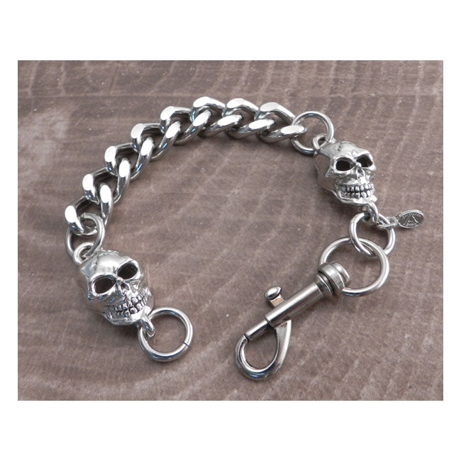 Cut Leash Bracelet With End Skulls