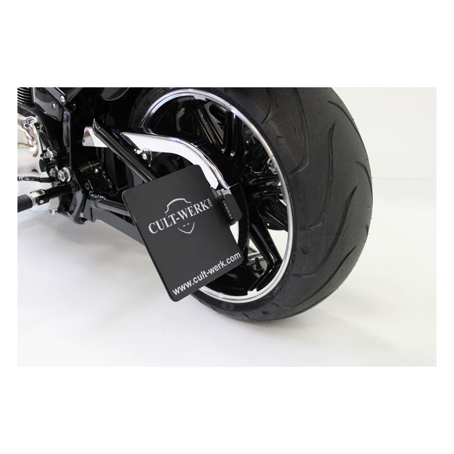 Side Mount License Plate Bracket Black Germany For 18-21 Softail Excl. FXDRS