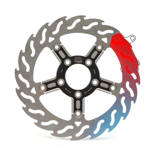 Flame Floating Front Left Brake Disc Black ABE Approved For 00-14 Softail