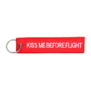 Motorcycle Storehouse Kiss Me Before Flight Keychain Red