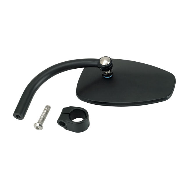 Utility Teardrop Mirror Black ECE Approved With 1 Inch I.D. Clamp On Mount