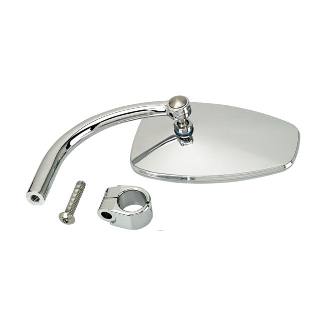 Utility Teardrop Mirror Chrome ECE Approved With 7/8 Inch I.D. Clamp On Mount