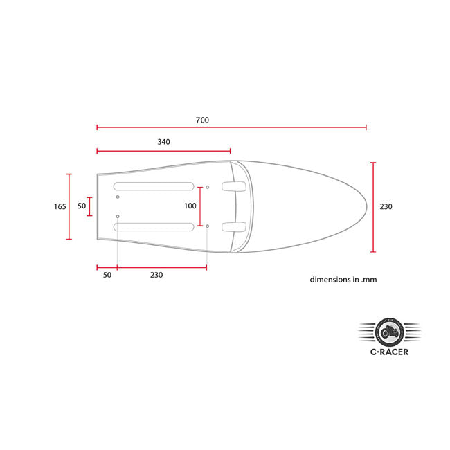 FL Classic Solo Seat Long Cowl Black