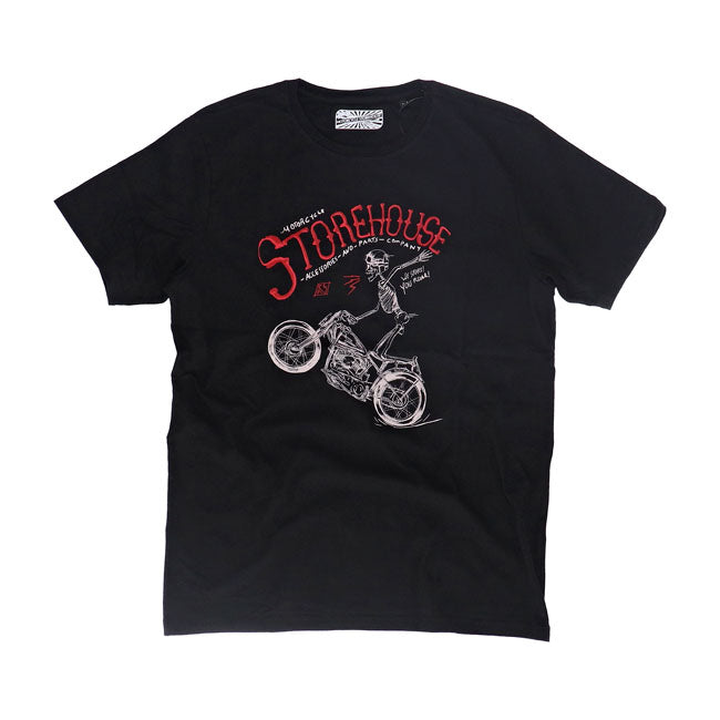 Motorcycle Storehouse Wheelie MCS T-Shirt Black