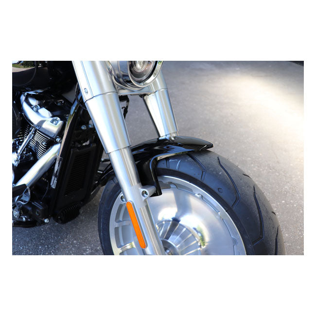 Custom V1 Front Fender Gloss Black For Softail Fatboy: 18-20 NU FLFB