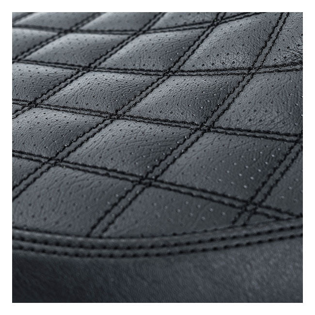 Diamond Solo Seat Short Oval Black For 13-17 FXSTB Breakout, 08-11 FXCW/C Rocker NU