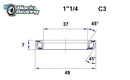 Headset Bearing - 37 X 49 X 7 MM | 45°/45°