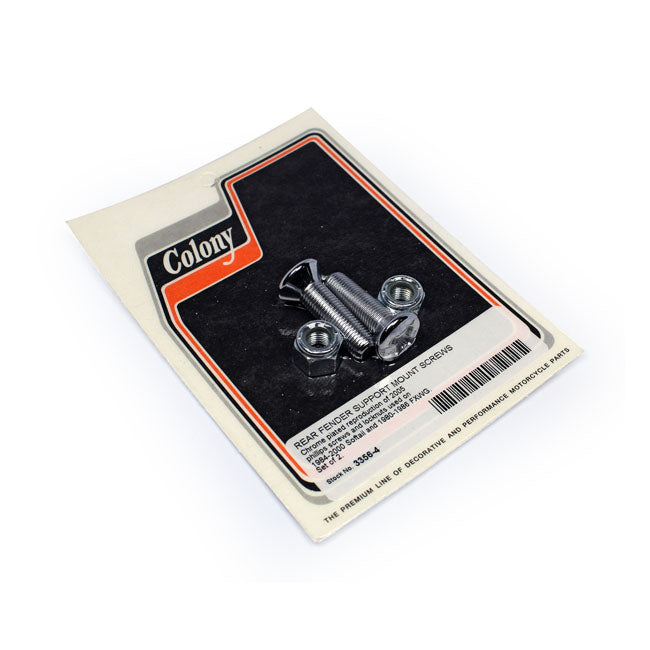 Rear Fender Support Mount Screw Set Chrome For 84-00 Softail