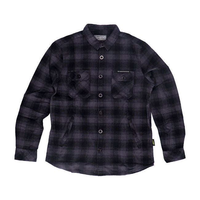 Motorcycle Storehouse Worker Flanel Shirt Black / Grey