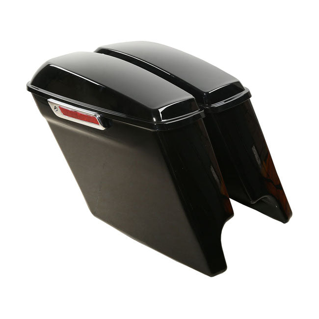 Down Extended 5 Inch Saddlebag Set Black For 14-21 Touring