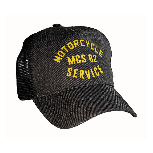 Motorcycle Storehouse Service Trucker Cap Black Denim