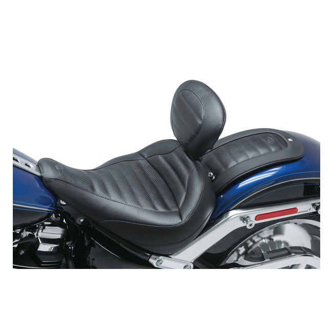 Rear Fender Bib Plain With Braided Edges Black For 18-21 Softail FLFBS Fat Boy; 18-20(NU)FLFB Fat Boy; 18-21 FXBR/S Breakout