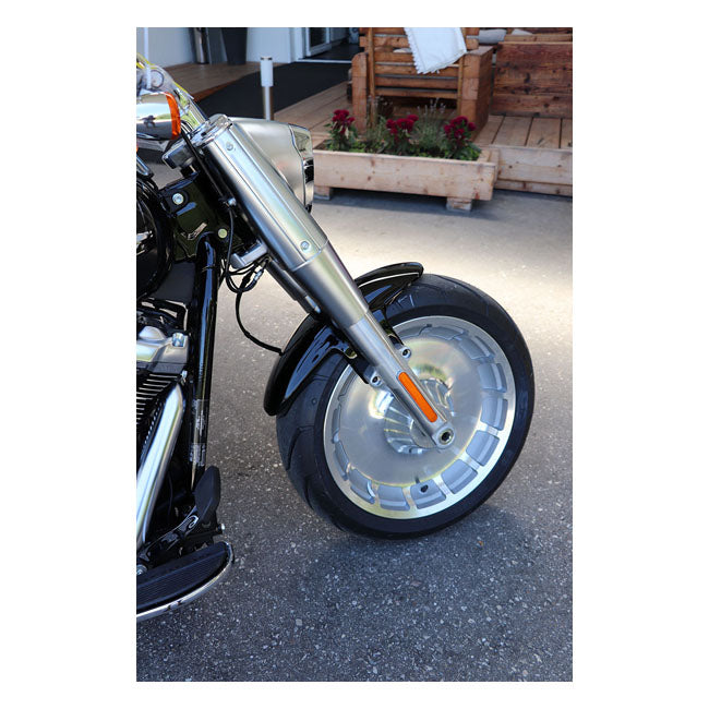 Custom V1 Front Fender Matt Black For Softail Fatboy: 18-20 NU FLFB