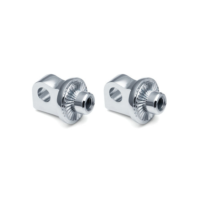 Splined Male Mount Peg Adapters Adj Stop Chrome