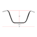 Handlebar 7/8" Chrome 10" Rise Wide Bottom