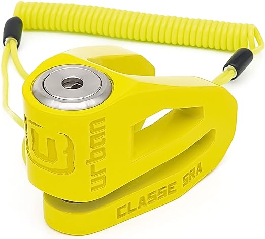 Security UR210Y Motorcycle Disc Lock + Reminder Cable - Security Level 17