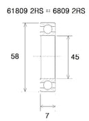 Max Bearing - 45 X 58 X 7 MM