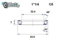Headset Bearing - 32.4 X 43.8 X 7 MM | 45°/45°