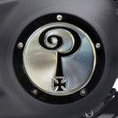 Question Mark'' Derby Cover Gloss Black/Clear For 19-25 Softail