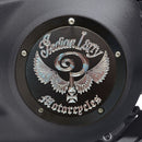 Indian Larry'' Logo Derby Cover Matt Black For 19-25 Softail
