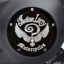 Indian Larry'' Logo Derby Cover Gloss Black For 19-25 Softail