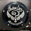 Indian Larry'' Logo Derby Cover Gloss Black For 99-17 Dyna