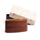 Leather Handlebar Grip Wraps Dark Tan Cognac For Universal