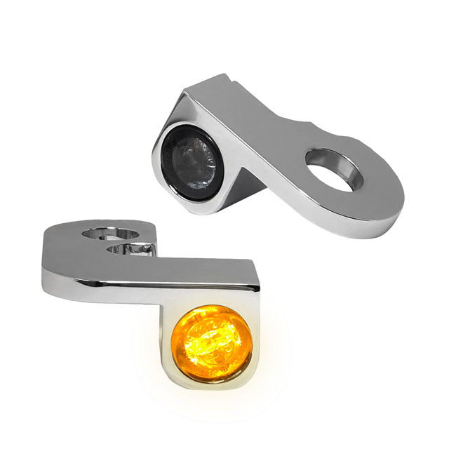 Nano Turn Signals Chrome For 90-17 Dyna