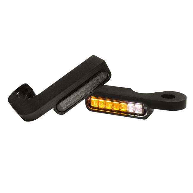 Stripes' Below Bar Turn Signals Black Anodized For 90-17 Dyna (NU)