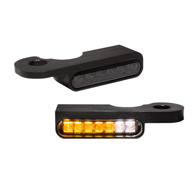 Stripes' Below Bar Turn Signals Black Anodized For 90-14 Softail (NU)