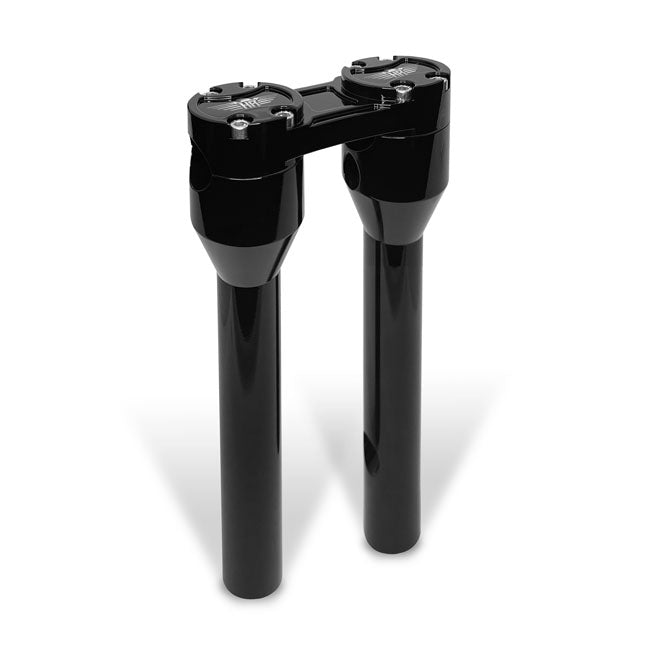 Clubstyle Straight Risers 12 Inch Black/Black For Most H-D With 3.5 Inch Mount Bolt Spacing With 1-1/4 Inch (32mm) Handlebar Clamp Area