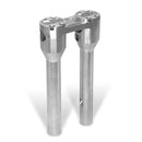 Clubstyle Straight Risers 10 Inch Silver/Silver For Most H-D With 3.5 Inch Mount Bolt Spacing With 1-1/4 Inch (32mm) Handlebar Clamp Area