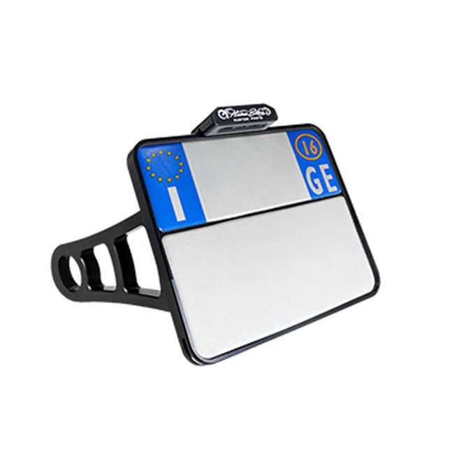 Side Mount License Plate Bracket Black For 91-07 Softail - 177 X 177 MM