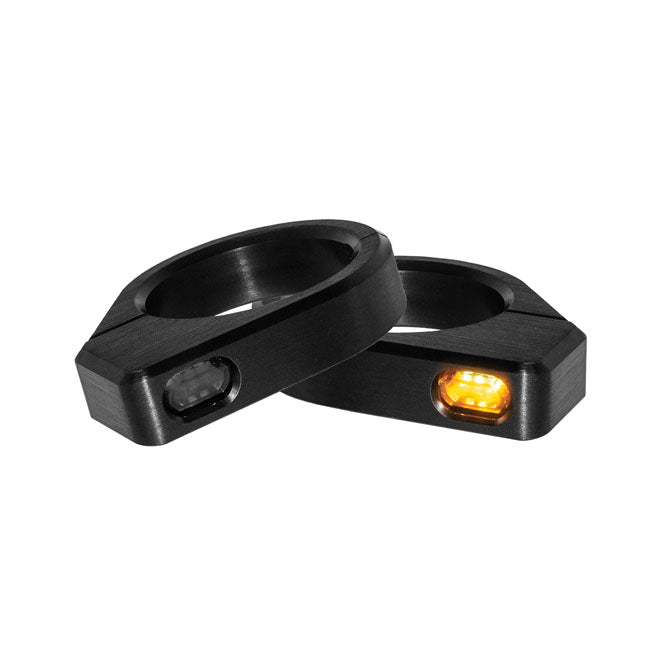 ZC-Line Micro LED Fork Turn Signal Set Black For 47-49mm Forks
