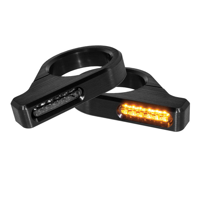 ZC-Line Classic LED Fork Turn Signal Set Black For 54-56mm Forks