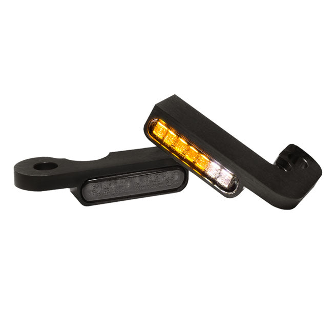 Stripes' Below Bar Turn Signals Black Anodized For 90-08 FLT/Touring (NU)