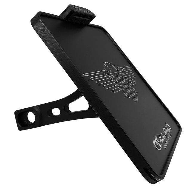Side Mount License Plate Bracket Black For 17-20 Triumph Bonneville - 220 X 200 MM