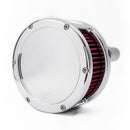 BA Air Cleaner Chrome Red Filter Solid Cover For 18-24 (Nu) Softail