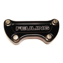 Handlebar Top Clamp Logo Black CC For Most 73-17 H-D With 1" Diameter Handlebars