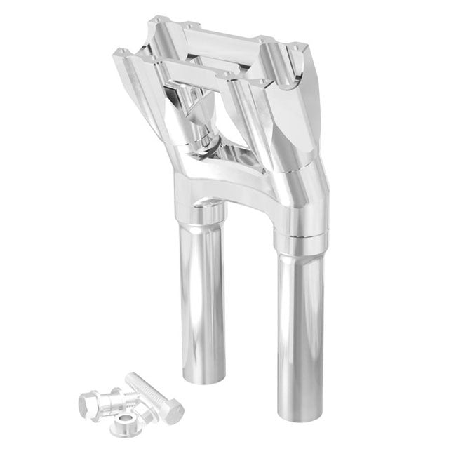 Topless Isolated Kickback Risers 10" Rise Raw For H-D With 3.5" Center To Center Mounting Holes