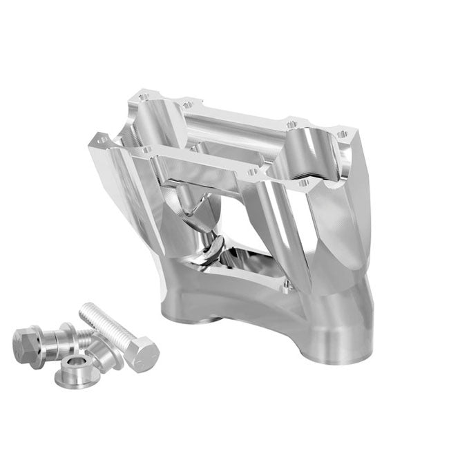 Topless Isolated Kickback Risers 5" Rise Raw For H-D With 3.5" Center To Center Mounting Holes