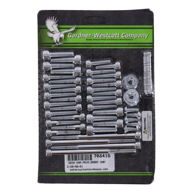 Cam/Transm/Primary Side Cover Mount Kit Chrome Allen For 18-24 Softail Flfb