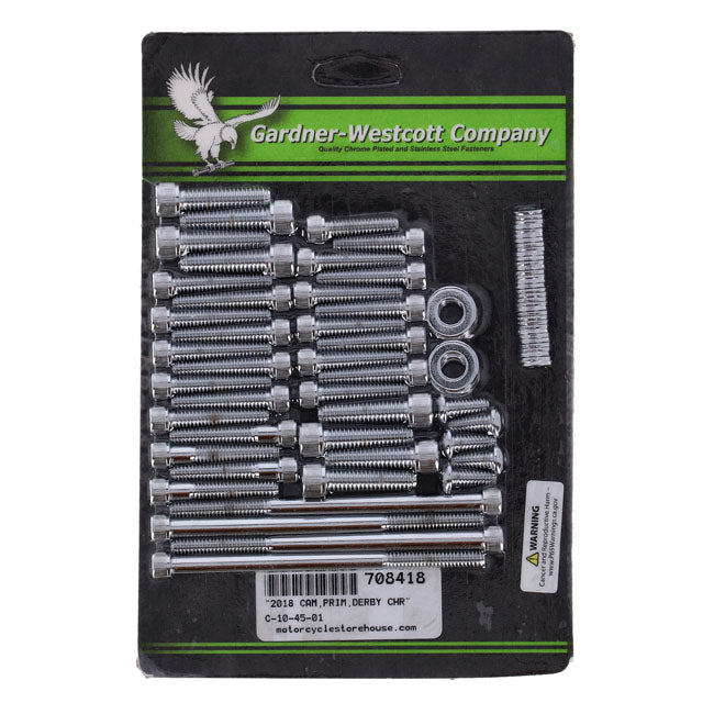 Cam/Transm/Primary Side Cover Mount Kit Chrome Allen For 17-24 FLT/Touring