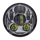 Bright 5-3/4" LED Headlamp Unit Chrome For Universal