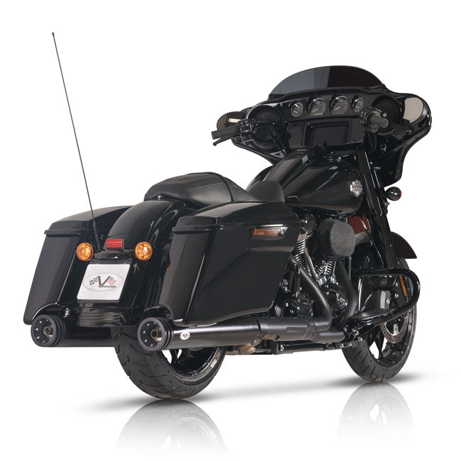 114Mm Double Ring Slip-On Mufflers Black Ceramic For 21-24 Flt/Touring Models