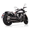 Double Ring 80Mm Slip-On Muffler Set Black For 15-20 Indian Scout