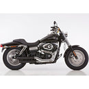 Double Groove Slip-ons Exhaust Black For 08-16 FXDF
