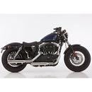 Double Groove Slip-ons Exhaust Polished For 14-16 XL1200C/CA/CB